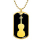 Violin Dog Tag Necklace