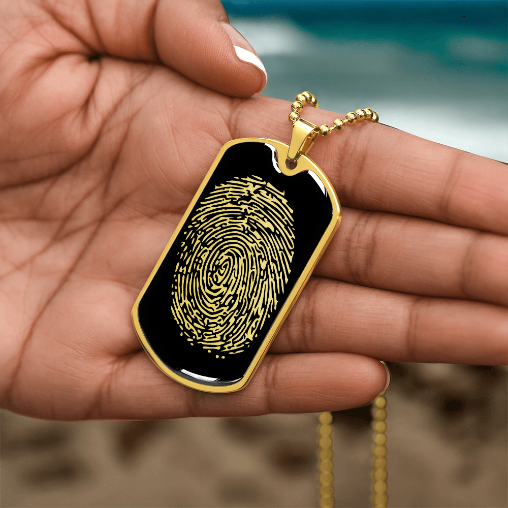 Fingerprint Dog tag Necklace