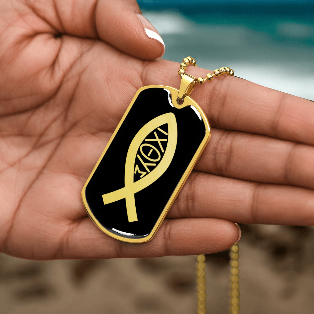 Ichthys Dog Tag Necklace
