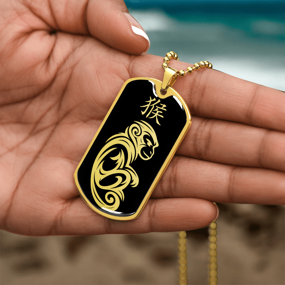 Year of the Water Monkey Dog Tag Necklace