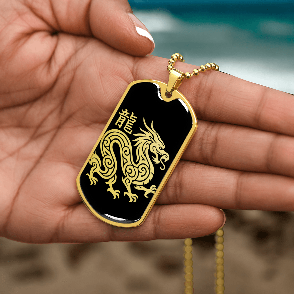 Year of the Water Dragon Dog Tag Necklace