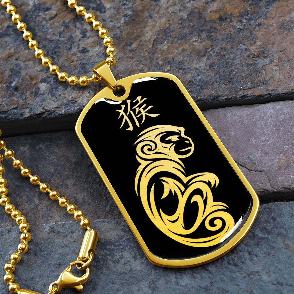 Year of the Water Monkey Dog Tag Necklace