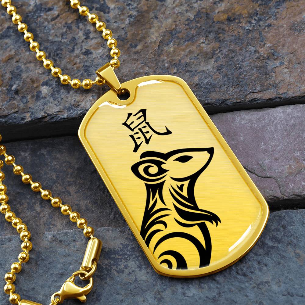 Year of the Earth Rat Dog Tag Necklace