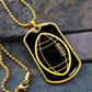 American Football Dog Tag Necklace