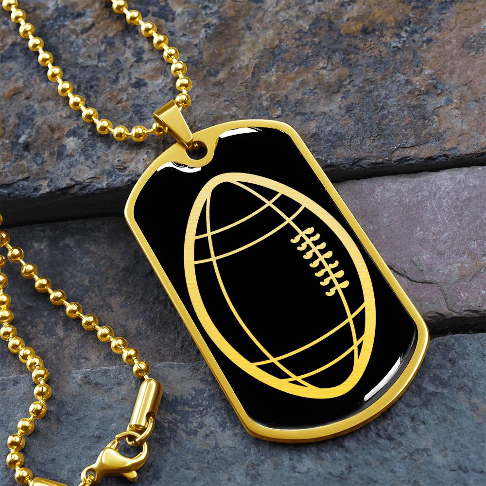 American Football Dog Tag Necklace