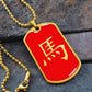 Year of the Fire Horse Dog Tag Necklace