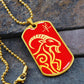 Year of the Fire Goat Dog Tag Necklace