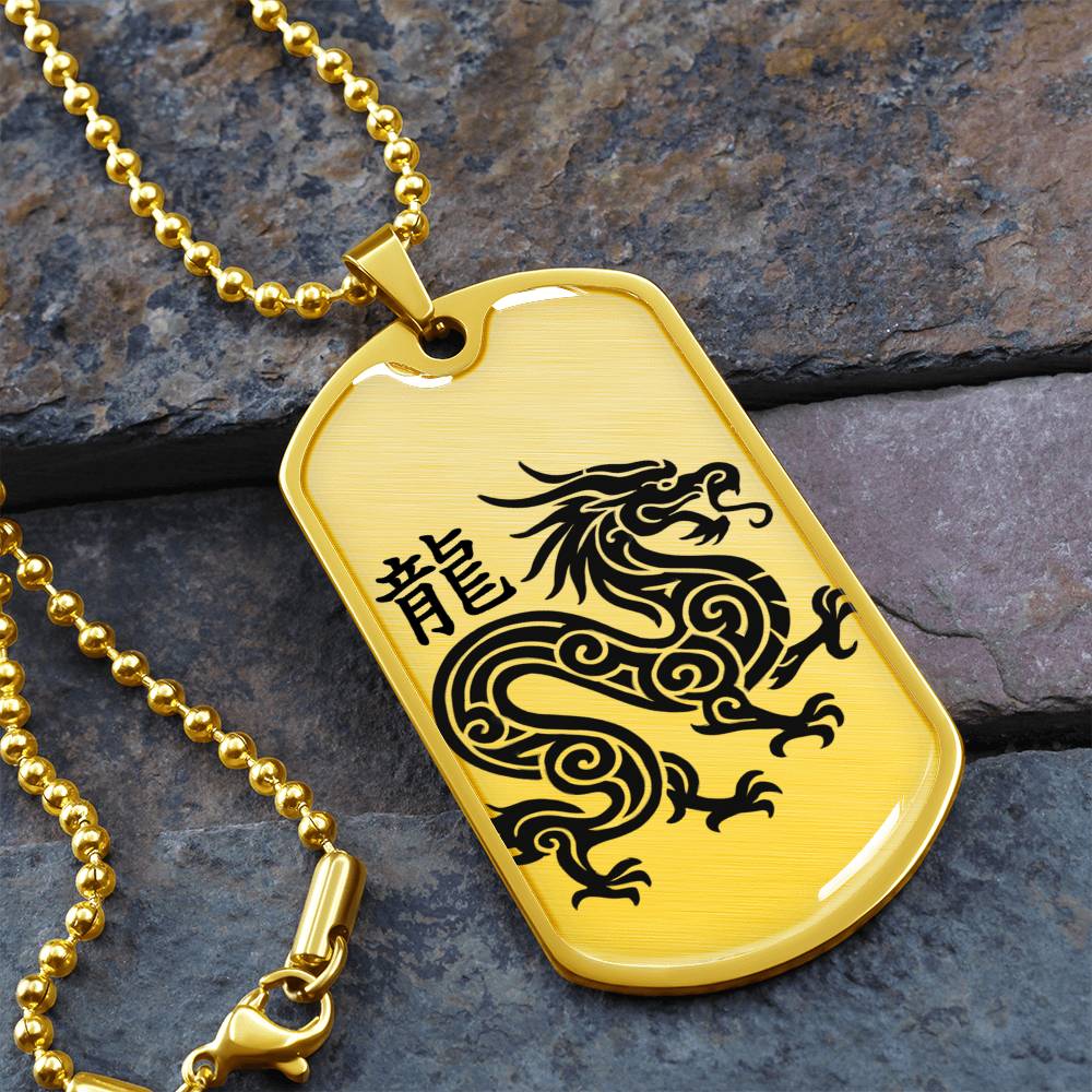 Year of the Earth Dragon Dog Tag Necklace