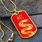 Year of the Fire Snake Dog Tag Necklace
