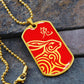Year of the Fire Rabbit Dog Tag Necklace