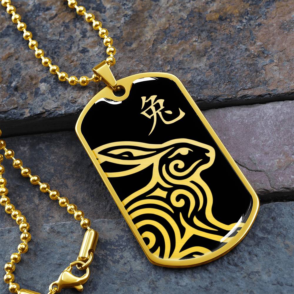 Year of the Water Rabbit Dog Tag Necklace