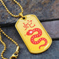 Year of the Earth Snake Dog Tag Necklace