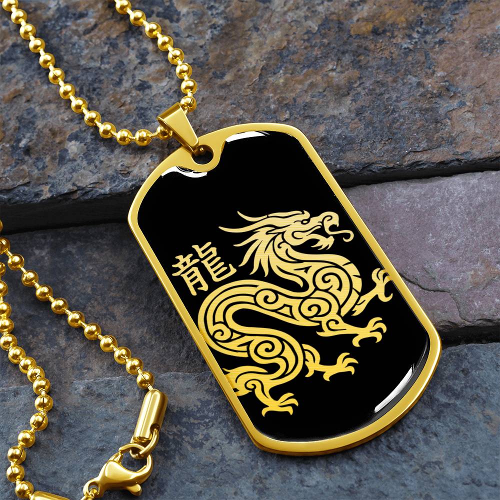 Year of the Water Dragon Dog Tag Necklace