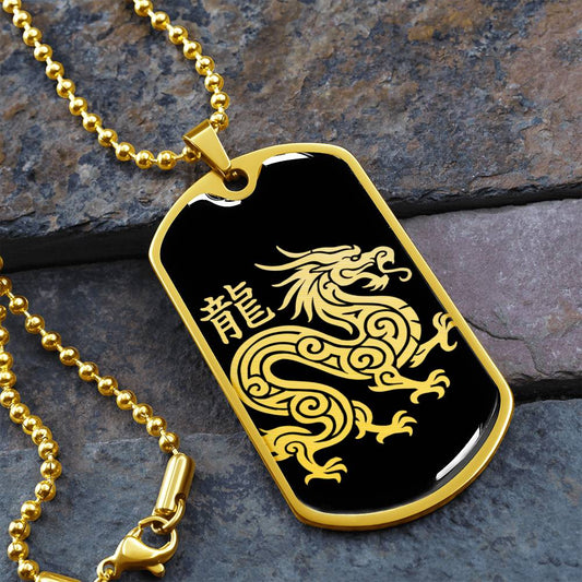 Year of the Water Dragon Dog Tag Necklace