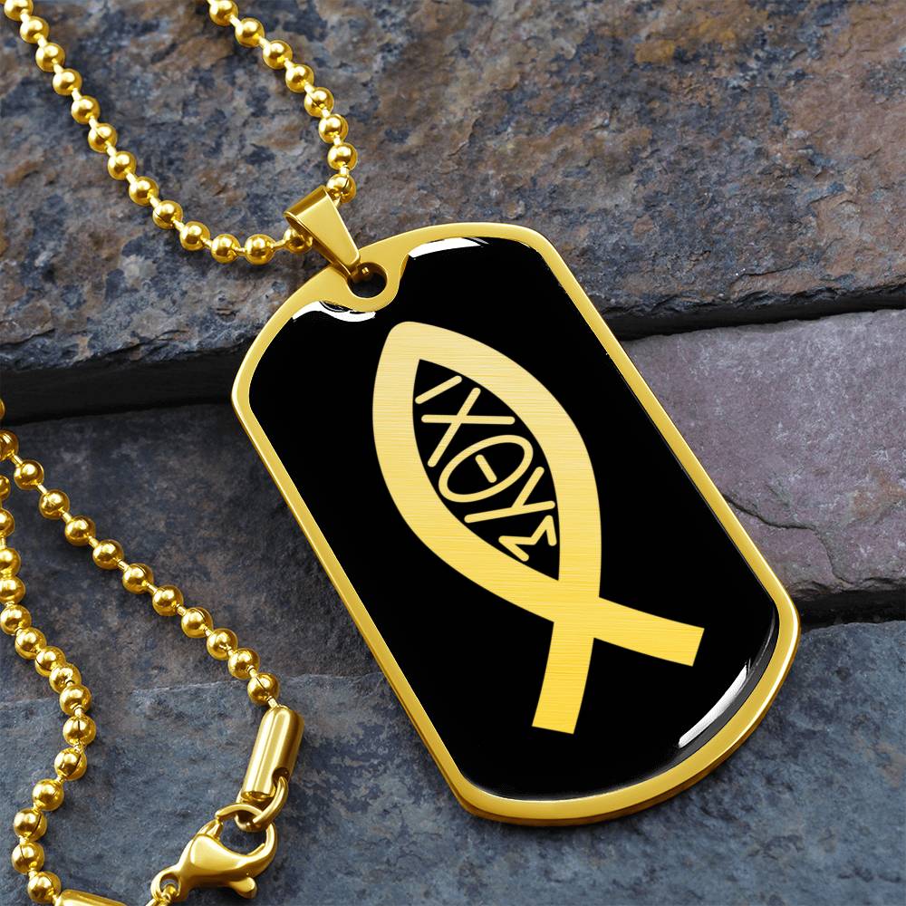 Ichthys Dog Tag Necklace