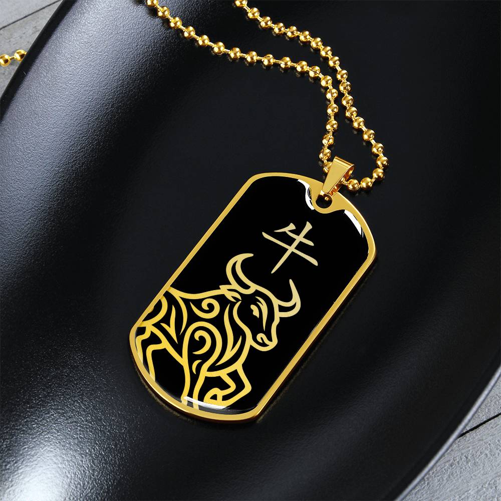 Year of the Water Ox Dog Tag Necklace