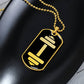 Dumbbell Dog Tag Necklace
