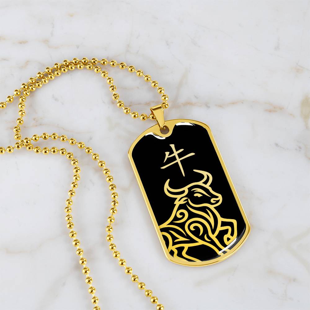 Year of the Water Ox Dog Tag Necklace