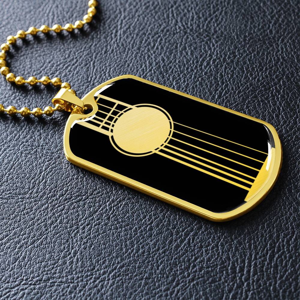 Guitar Dog Tag Necklace