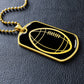 American Football Dog Tag Necklace