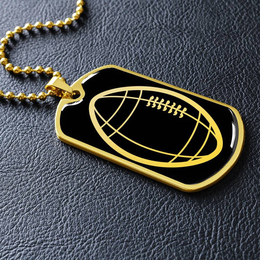 American Football Dog Tag Necklace
