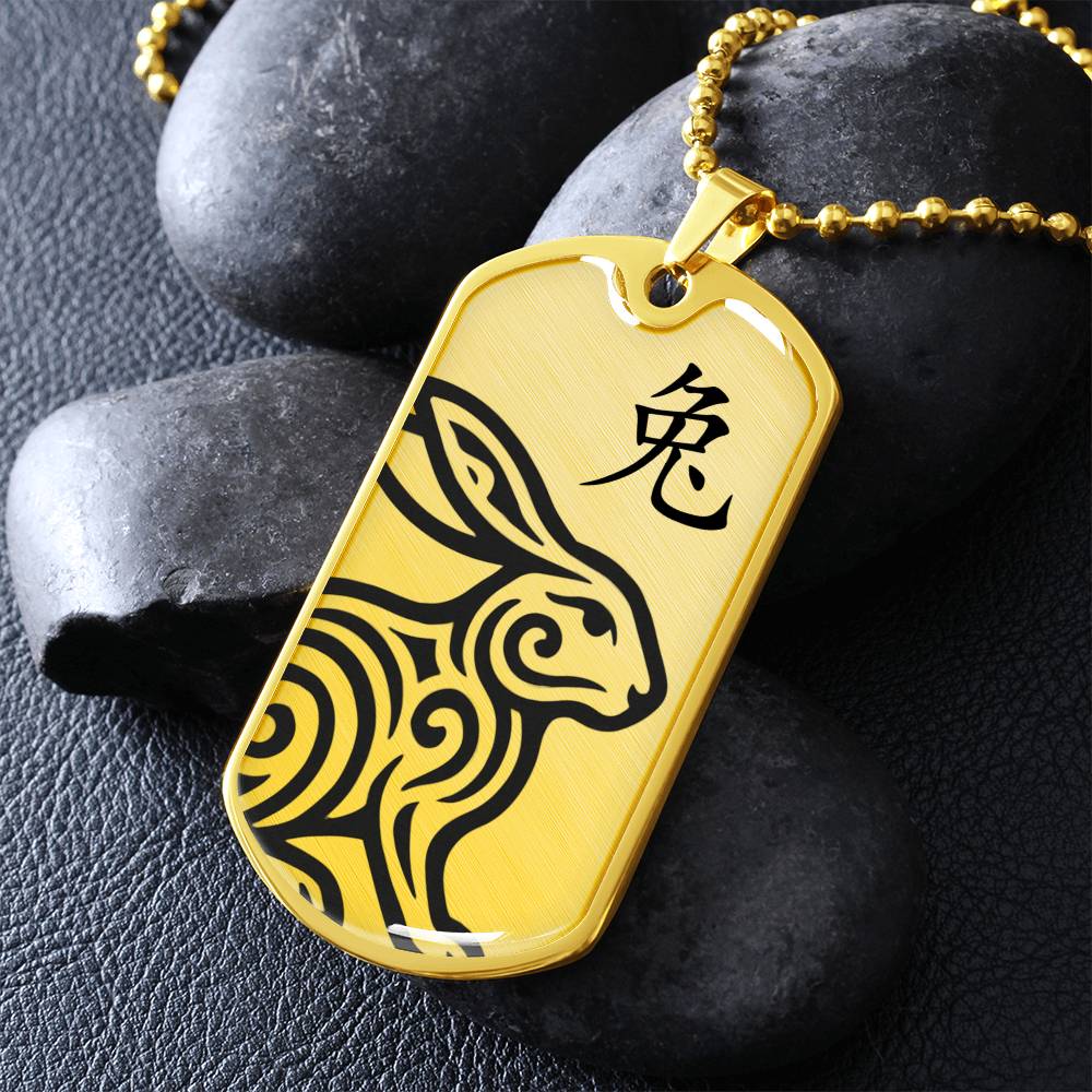 Year of the Earth Rabbit Dog Tag Necklace