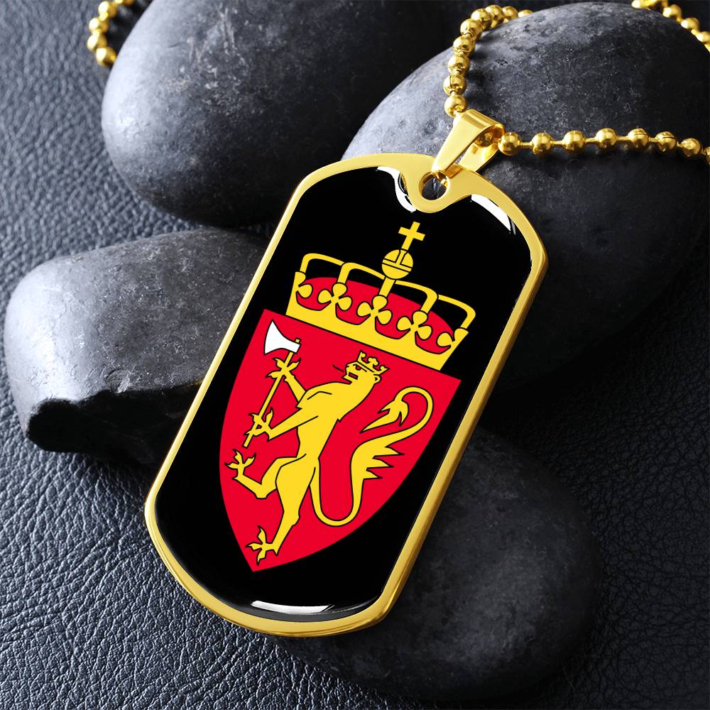 Coat of arms of Norway Dog Tag Necklace