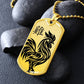 Year of the Earth Rooster Dog Tag Necklace