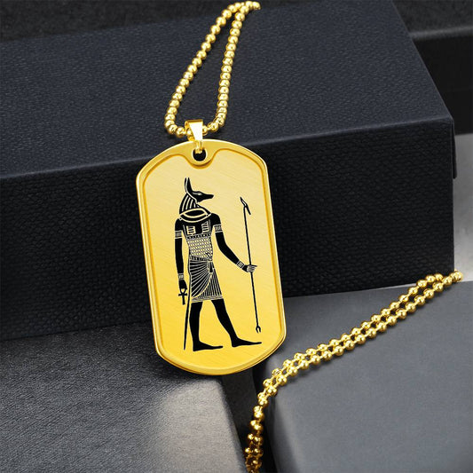 Anubis Dog Tag Necklace