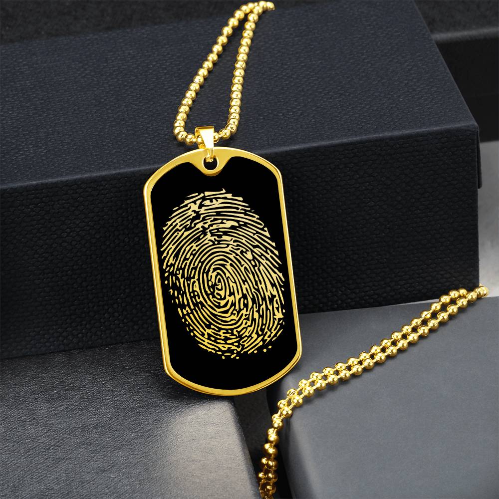 Fingerprint Dog tag Necklace