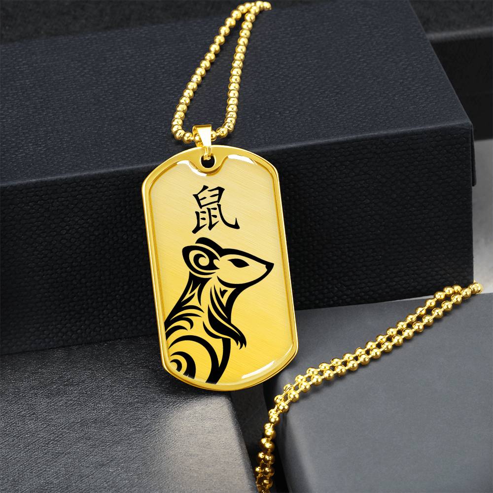 Year of the Earth Rat Dog Tag Necklace