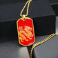 Year of the Fire Dragon Dog Tag Necklace