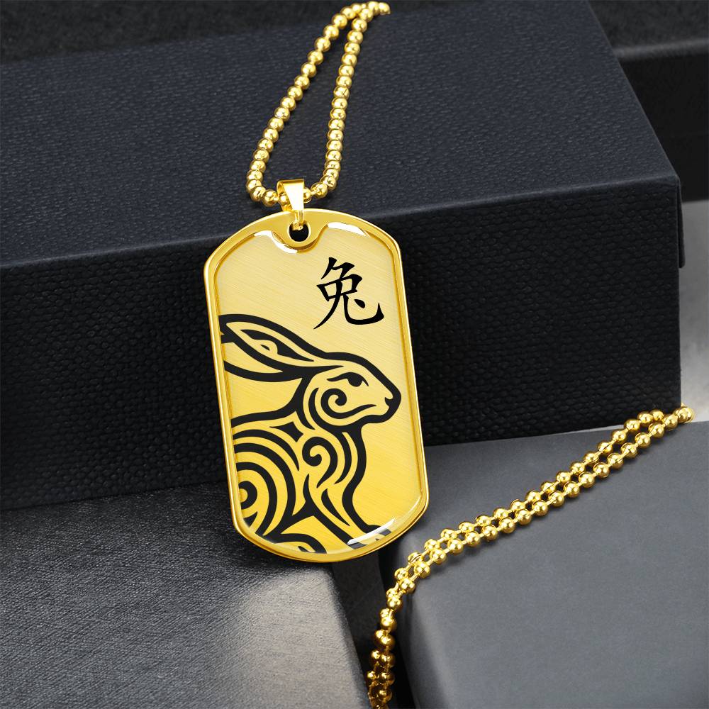 Year of the Earth Rabbit Dog Tag Necklace