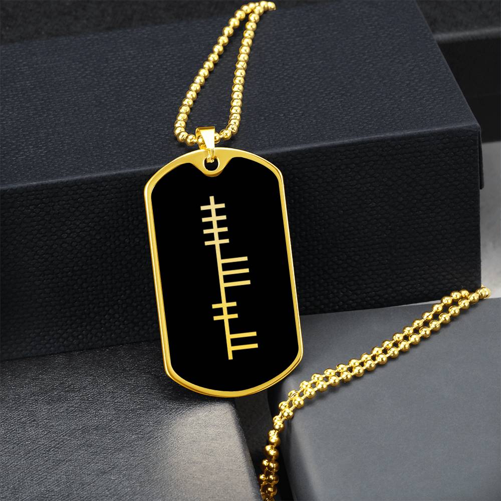 Love in Ogham Dog Tag Necklace