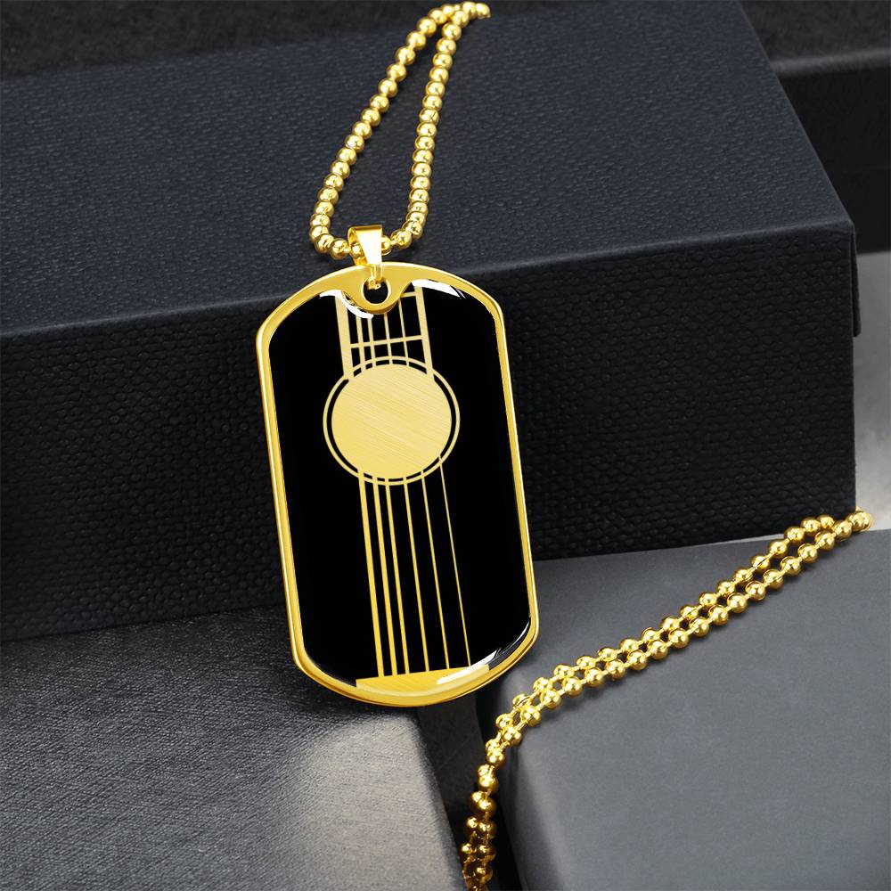 Guitar Dog Tag Necklace