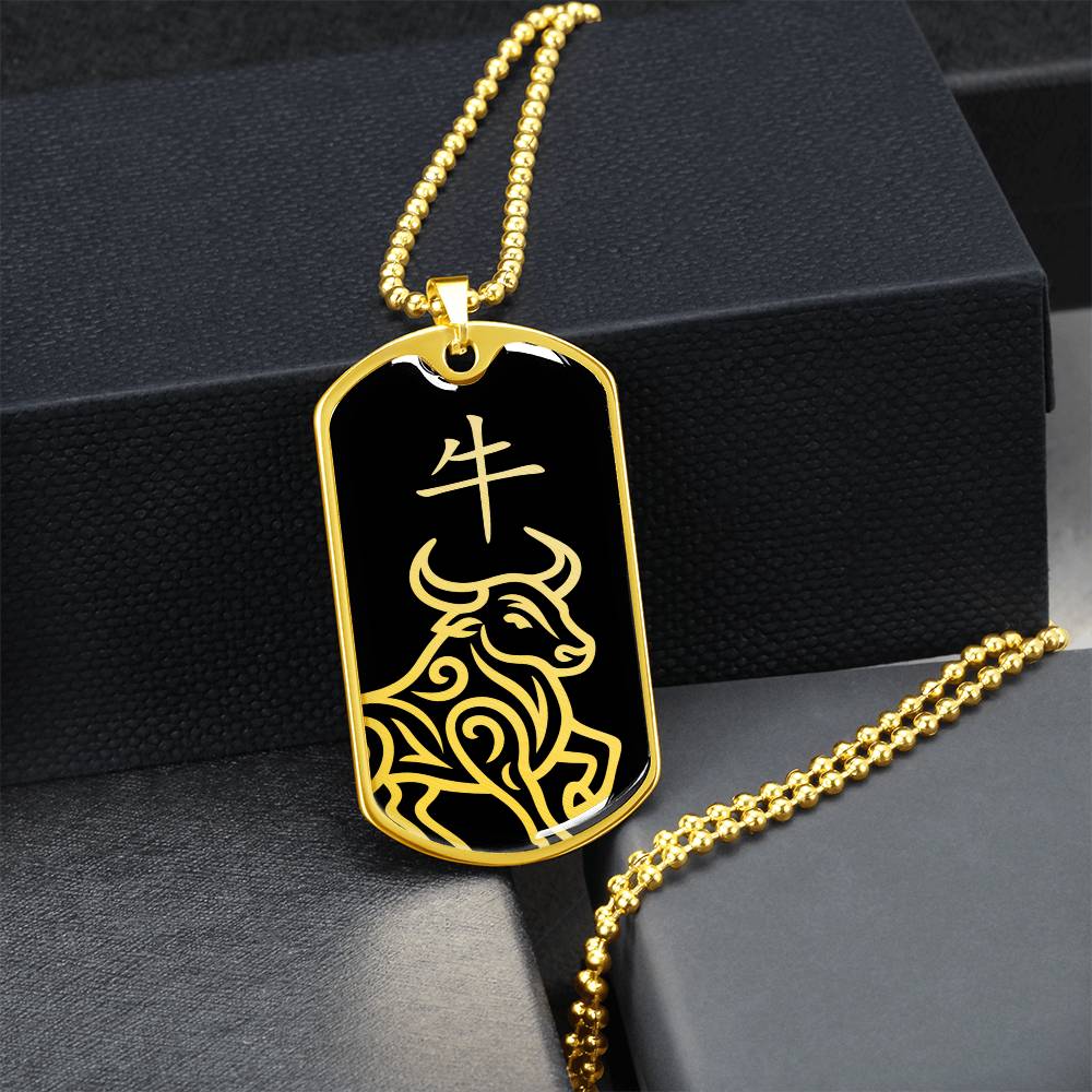 Year of the Water Ox Dog Tag Necklace