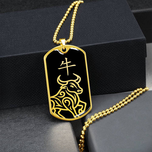 Year of the Water Ox Dog Tag Necklace