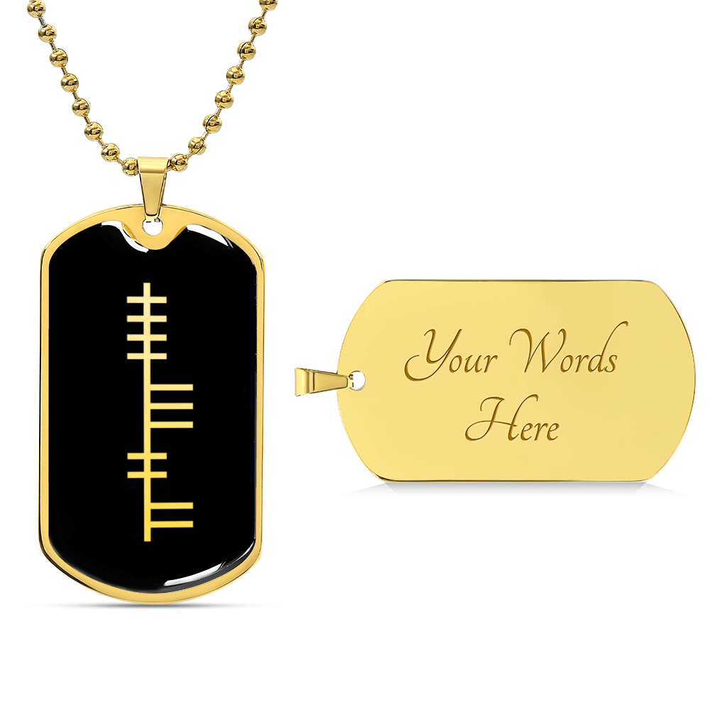 Love in Ogham Dog Tag Necklace