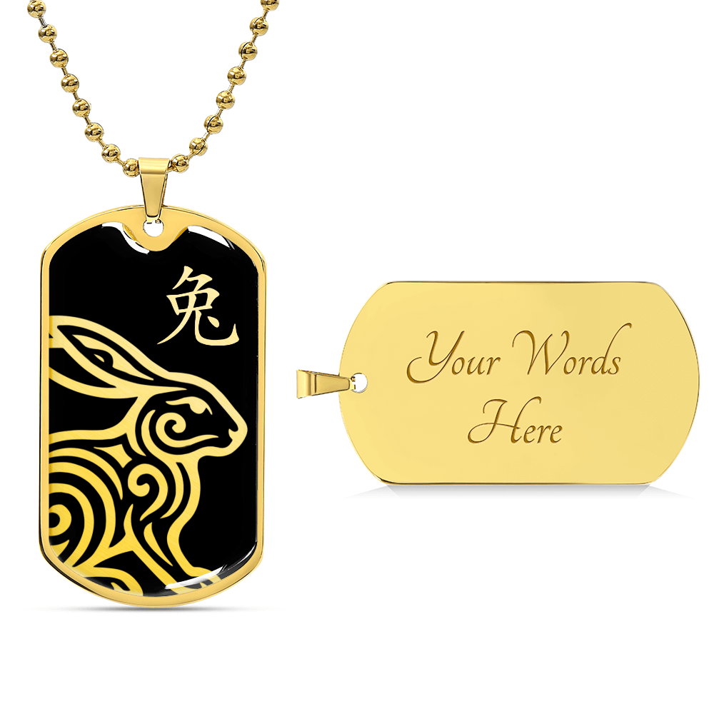 Year of the Water Rabbit Dog Tag Necklace