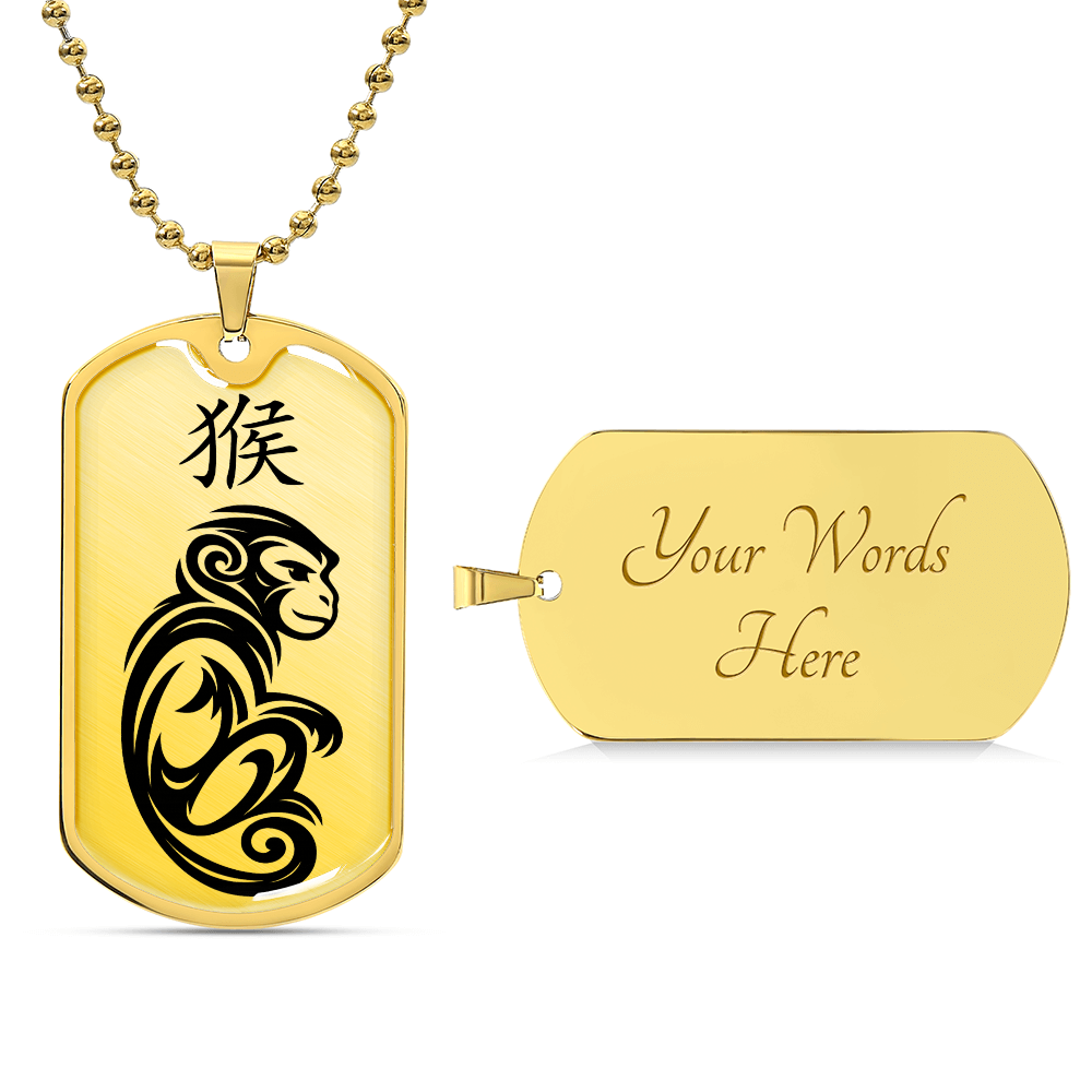 Year of the Earth Monkey Dog Tag Necklace