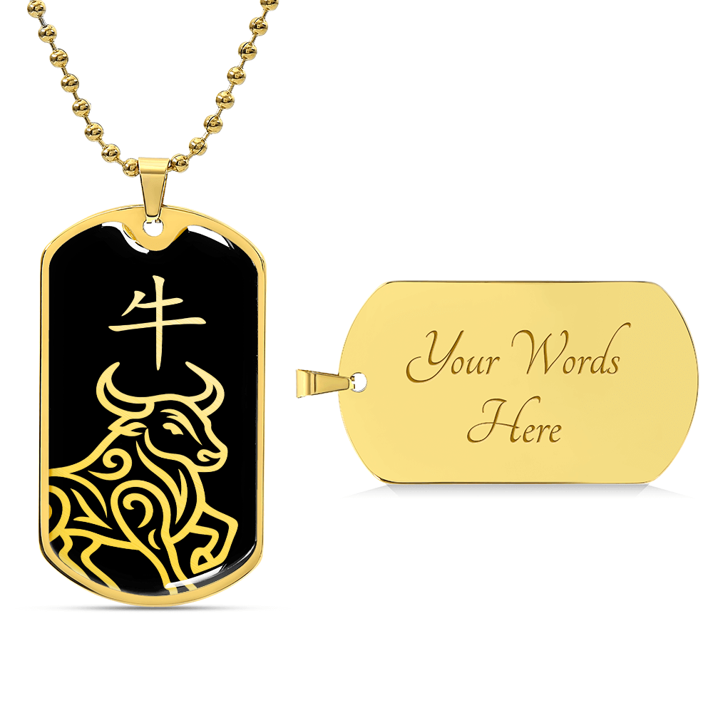 Year of the Water Ox Dog Tag Necklace