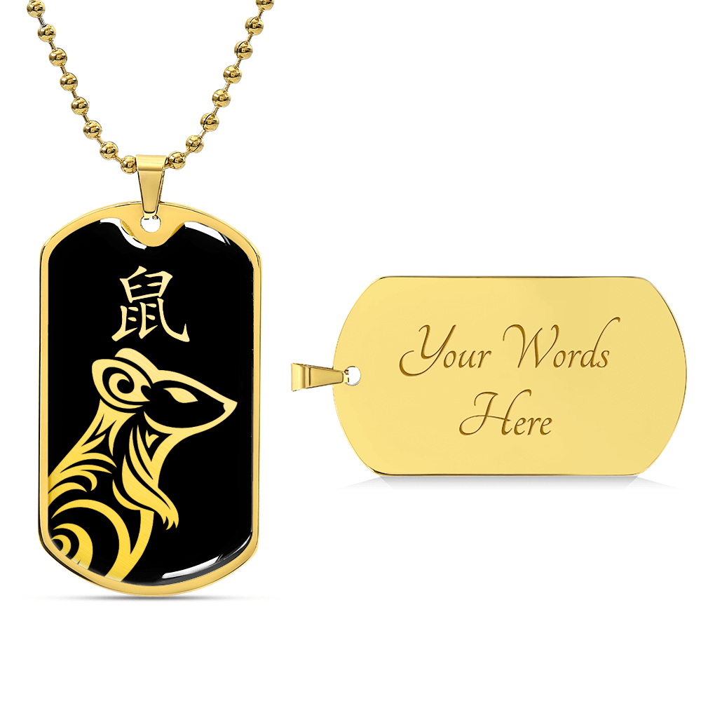Year of the Water Rat Dog Tag Necklace
