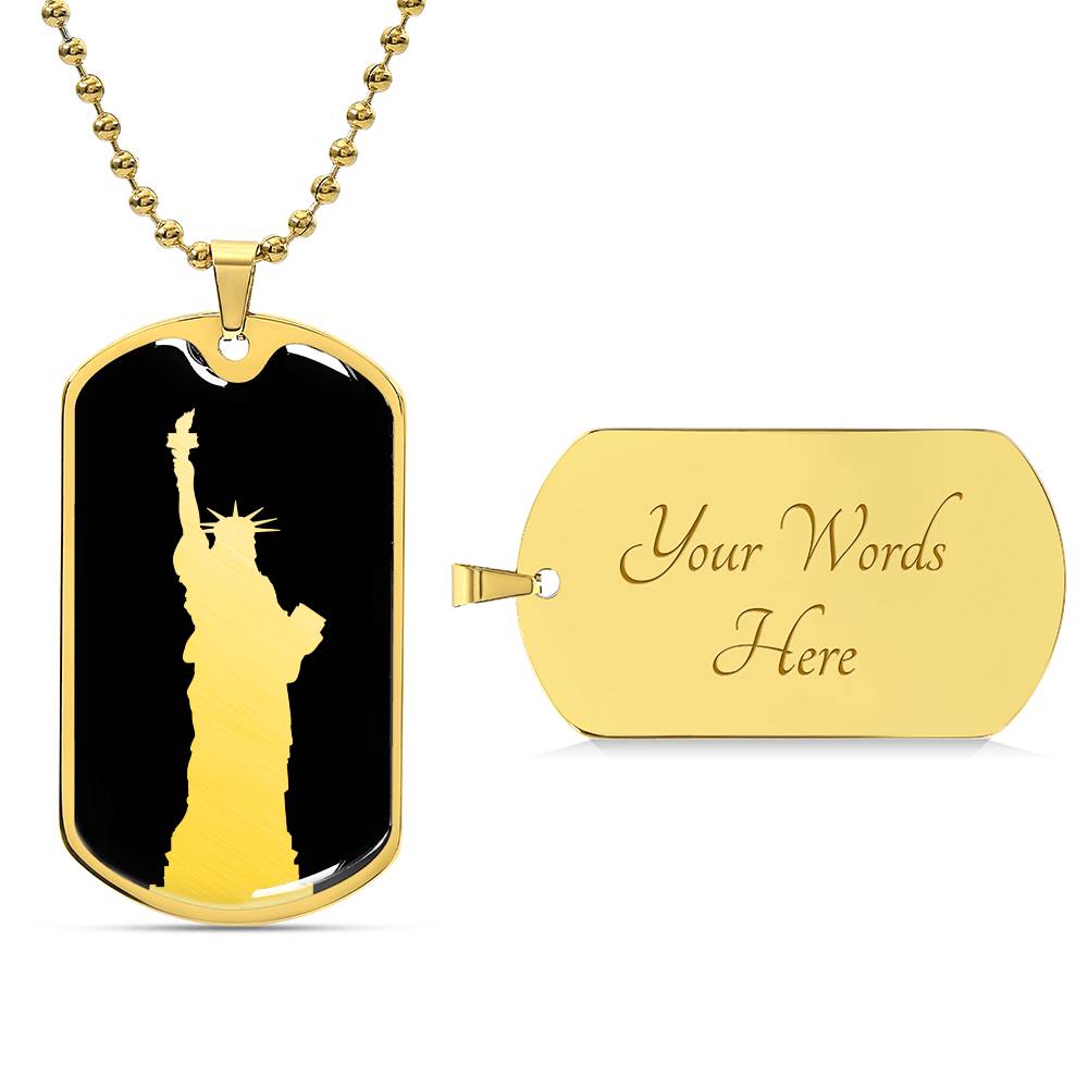 Statue of Liberty Dog Tag Necklace