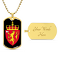 Coat of arms of Norway Dog Tag Necklace