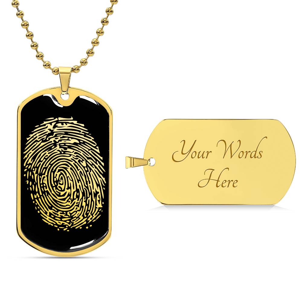 Fingerprint Dog tag Necklace