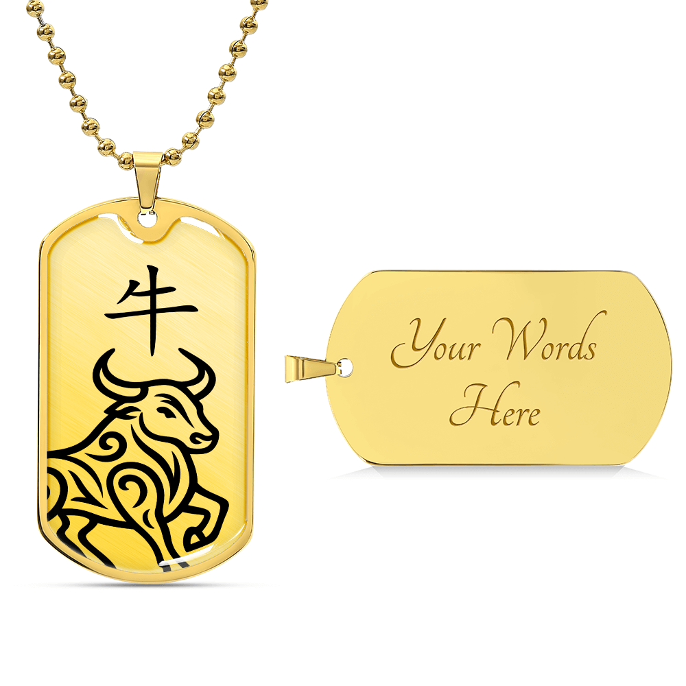 Year of the Earth Ox Dog Tag Necklace
