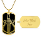Violin Dog Tag Necklace