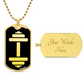 Dumbbell Dog Tag Necklace
