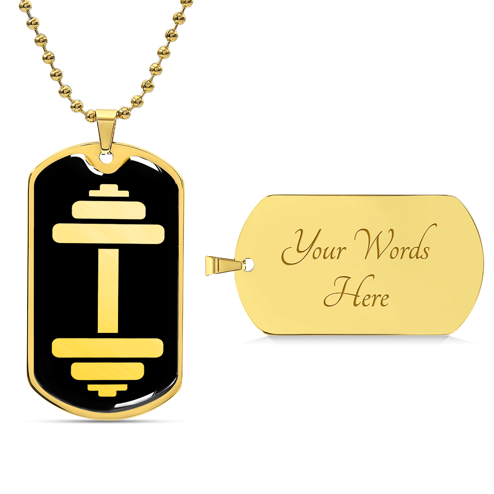 Dumbbell Dog Tag Necklace