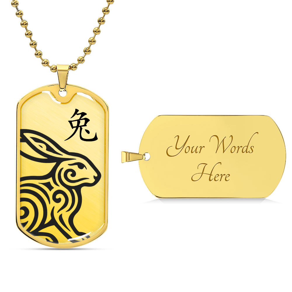 Year of the Earth Rabbit Dog Tag Necklace